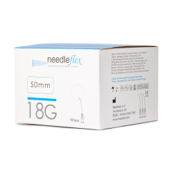NEEDLEFLEX 18G - (50mm - 100mm) 100 Flexible needle cannula with blunt tip and side hole