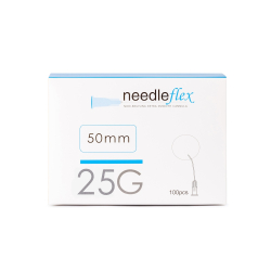 NEEDLEFLEX 25G -(38mm / 50mm) 100 Flexible needle cannula with blunt tip and side hole