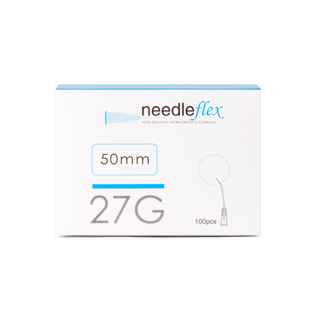NEEDLEFLEX 27G - (38mm - 50mm) 100 Flexible needle cannula with blunt tip and side hole