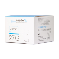 NEEDLEFLEX 27G - (38mm - 50mm) 100 Flexible needle cannula with blunt tip and side hole