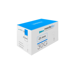 NEEDLEFLEX 30G - (25mm) 100 Flexible needle cannula with blunt tip and side hole