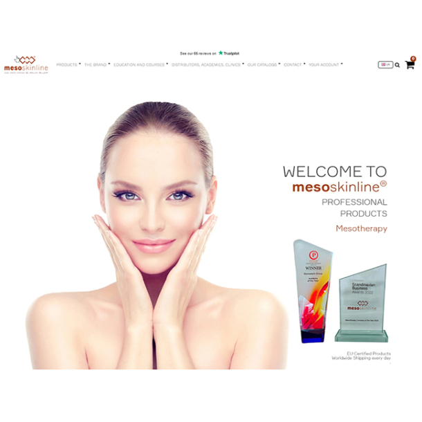 Distributor mesoskinline Website and Webshop (Tailored design including products)